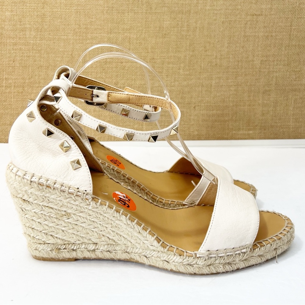 Anthropologie Maypol Ankle Strap Studded Leather Espadrille Sandals Size 9.5